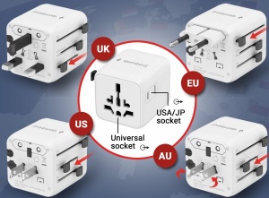 Travel Adapter univerzalni TPA-INT-01-W Gembird, EU, USA, UK, AU - Img 2