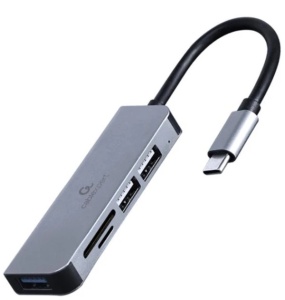 USB Type-C 3-portni USB hub (USB 3.1 + USB 2.0) sa citacem kartica, Gembird UHB-CM-CRU3P1U2P2-01 - Img 3