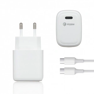 Punjač 25W za mobilni, USB A plus USB Type C QC 3.0 25W, WEWO PD 25W