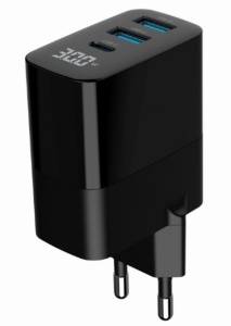 Punjač 30W za mobilni 3-port (2xUSB-A+ USB-C), LCD, Gembird TA-UC-PDQC30LCD- BK-02, black - Img 3