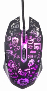 Žični optički LED miš GEMBIRD MUS-6B-GRAFIX-01, 1200-3600Dpi 6-button black 130mm USB konekcija - Img 2