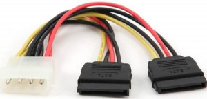 2 x Serial ATA power supply kabl flat 15cm, Gembird CC-SATA-PSY - Img 1