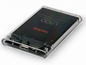 Externo kuciste USB 3.0 za 2.5" SATA hard diskove 9,5mm transparentni, Gembird EE2-U3S9-6 - Img 1
