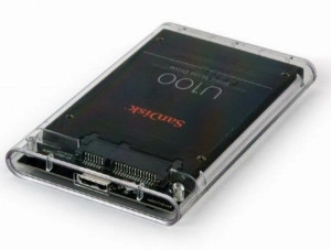 Externo kuciste USB 3.0 za 2.5" SATA hard diskove 9,5mm transparentni, Gembird EE2-U3S9-6