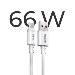 Kabl USB A na TYPE C, REMAX RC-C025 Icy 66W brzo punjenje, 1.2m, beli
