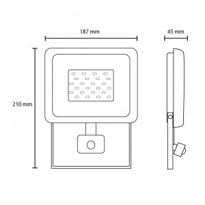 LED reflektor sa senzorom 30W Prosto LRF008SW-30/BK 6000K hladno bela - Img 2