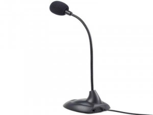 Mikrofon za računar, Gembird MIC-205, Desktop mikrofon, savitljivo telo, black, 3.5mm sa prekidacem - Img 1