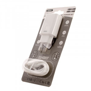 Punjač 18W USB A plus Type-C na IPhone USB Cable, REMAX RP-U37 PD+USB FAST CHARGE QC 18W/3A