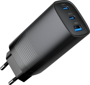 Punjač 65W za mobilni USB A plus 2 x USB Type C QC 65W, 3A, TA-UC-PDQC65-01-BK - Img 2
