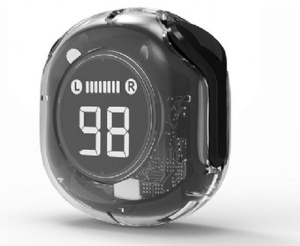 Slušalice Bluetooth 5.4 Gembird TWST-01-BK, bežične bubice sa mikrofonom bele, LCD na punjaču - Img 2