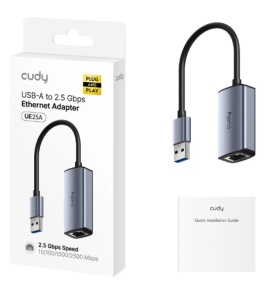 USB 3.0 ethernet adapter Cudy UE25A Fast Ethernet LAN adapter za Ethernet od 2.5 Gbps , 10/100/1000/2500 Mbps - Img 4