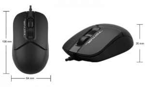 USB Opticki miš A4Tech A4-FM12 BLACK Fstyler, 1200Dpi, 108mm, USB - Img 2
