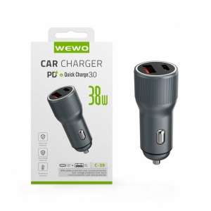AUTO Punjač Type C, WEWO C-39, PD + USB (38W/3A) - Img 2