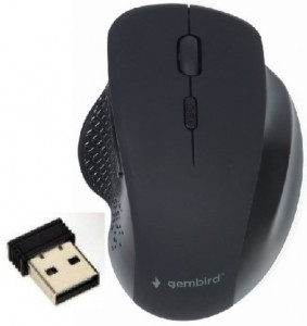 Bežični miš WiFI GEMBIRD MUSW-6B-02, 2,4GHz opticki USB 6-button 800-1600Dpi black 112mm