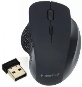 Bežični miš WiFI GEMBIRD MUSW-6B-02, 2,4GHz opticki USB 6-button 800-1600Dpi black 112mm
