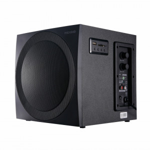 Bluetooth zvučnici aktivni drveni 2.1 Microlab M-300BT, 38W, SD, USB, FM, black, 3.5mm - Img 7