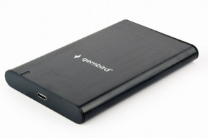 Eksterno kuciste USB 3.1 Type-C za 2.5" SATA hard diskove, , bruseni aluminium, Gembird EE2-U3S-6, crna boja
