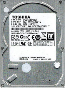 HDD interni 2.5" 500GB TOSHIBA MQ01ABD050V 5400RPM 16MB 9.5mm SATA 3 - Img 1