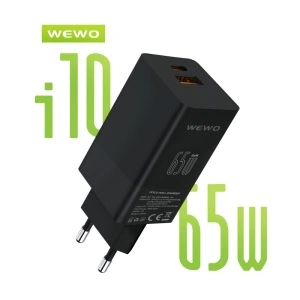 Punjač 65W za mobilni USB A plus USB Type C QC WEWO i10 PD+USB Type-C Punjač QC