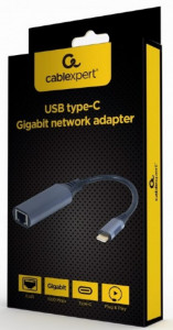 USB Type-C na LAN adapter, Gembird A-USB3C-LAN-01, Gigabit network adapter, black - Img 3