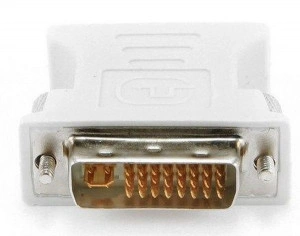 Adapter DVI-I Dual Link (24+5 pin) muški na VGA 15 pin ženski Gembird A-DVI-VGA, crni ili beli