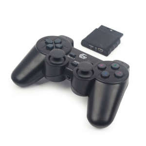 Bežični gamepad sa dvostrukom vibracijom, PS2, PS3, PC Gamepad, Joypad, Gembird JPD-WDV-01, crni