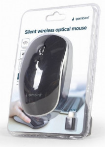 Bežični miš Gembird MUSW-4BSC-01, Type C dongle konektor, 2,4GHz opticki USB 800-1600Dpi black 115mm - Img 3