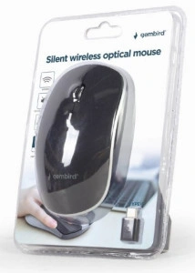 Bežični miš Gembird MUSW-4BSC-01, Type C dongle konektor, 2,4GHz opticki USB 800-1600Dpi black 115mm - Img 3