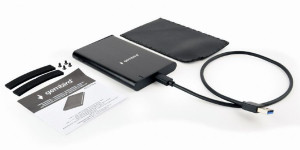 Eksterno kuciste USB 3.1 Type-C za 2.5" SATA hard diskove, , bruseni aluminium, Gembird EE2-U3S-6, crna boja - Img 2