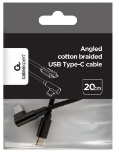 Kabl USB TYPE C na TYPE C pod uglom 90 stepeni, Gembird CC-USB2-CMCML-0.2M , dužina 20cm - Img 3