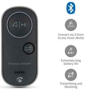 Bluetooth v. 5.4 adapter prijemnik plus predajnik, NEDIS BTTC2500BK