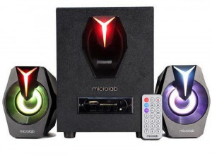 Bluetooth zvučnici 2.1 Microlab G100BT, 11W, 3,5mm, SD, USB, FM radio, Bluetooth, daljinski, LED - Img 3
