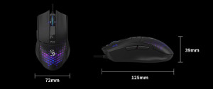 Gejmerski optički miš, A4Tech Bloody A4-L65 MAX, 2000Hz/1000-2000Dpi, Black, USB kabl 125mm, Honexcomb - Img 4