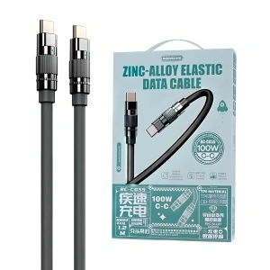 Kabl Type C na TYPE C 100W, REMAX RC-C055 WEFON ELASTIC sa LED lampicom, dužina 1.2m