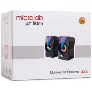 Zvučnici 2.0 Microlab B-22, Drveni zvučnici crni, 6W RMS (2 x 3W), USB napajanje, 3,5mm - Img 2