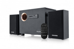 Zvučnici aktivni 2.1 Microlab M-105R, Aktivni drveni zvucnici 2.1 10W RMS(5W, 2x2.5W) SD, USB,FM, daljinski, 3.5mm - Img 4