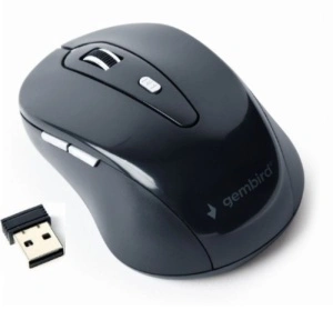 Bežični miš WiFI GEMBIRD MUSW-6B-01 **, 2,4GHz opticki USB 800-1600Dpi black 95mm