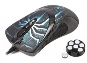 Gejmerski anti vibrate LASERSKI miš, A4Tech A4-XL-747H, 1000Hz/100-3600Dpi, sa tegovima, USB 123mm