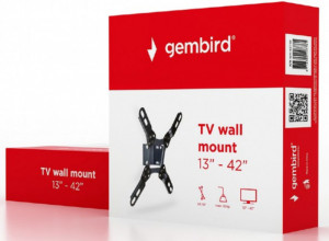 Nosač TV fiksni, tilt 13 - 42" Gembird WM-42T-01, VESA 200 x 200 max, nosivost do 10kg - Img 1