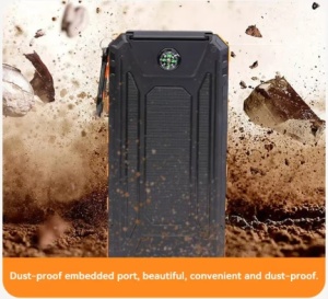 Prenosna Eksterna baterija, solar powerbank Gembird HRD-T12 12000mAh 2xUSB, LED lampica, kompas - Img 3