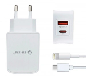 Punjač 18W za mobilni TD-LTE PD PA130, plus kabl Type C na Iphone
