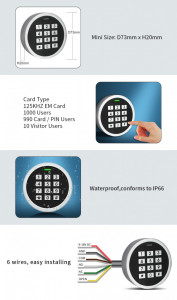 Secukey K7 vodootporna samostalna kontrola pristupa sa karticom ili šifrom - Img 5