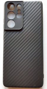 TPU maska Carbon 0.3mm za SAMSUNG SM-G998F, Galaxy S21 Ultra 2021 (6.8") crna
