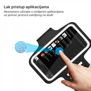 Univerzalna futrola oko ruke, za telefone dijagonale ekrana 6.3 - 6.7" (Crna) - Img 4