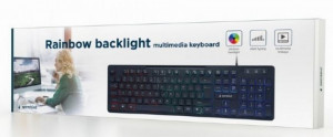 Žična USB tastatura Gembird KB-UML-02, pozadinsko RGB osvetlenje, US raspored, crna - Img 3