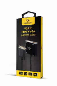 Adapter VGA na HDMI Gembird A-VGA-HDMI-02, VGA adapter cable, 0.15 m, crni - Img 2