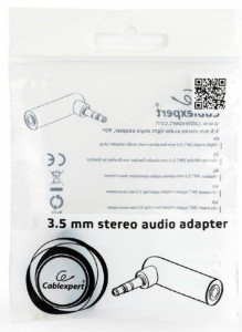 Audio adapter 1x3,5mm muški na 1x3,5mm ženski ugao 90 stepeni Gembird A-3.5M-3.5FL - Img 2