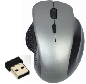 Bežični miš WiFI GEMBIRD MUSW-6B-02-BG, 2,4GHz opticki USB 6-button 800-1600Dpi black-gray 112mm