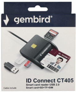 Biometrijski čitač ličnih, saobraćajnih, vozačkih karata, micro SD i SD kartica, SIM kartica, Gembird CRDR-CT405 - Img 3