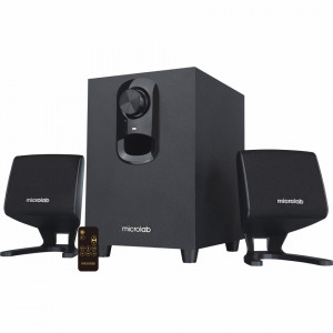 Bluetooth Zvučnici aktivni 2.1 Microlab M-108BT, Aktivni drveni zvucnici 2.1 11W RMS(5W, 2x3W) BLUETOOTH USB, IR daljinski 3.5mm - Img 2